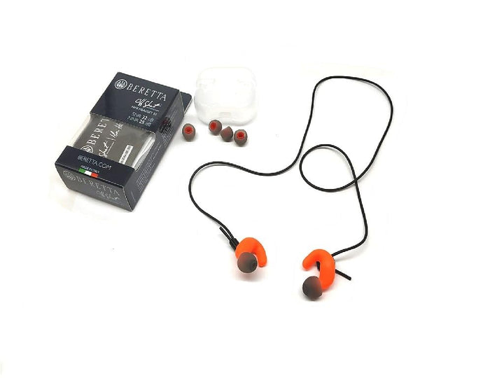 Beretta Silikon Ohrstöpsel Mini Headset E2 passiver Gehörschutz Jagd, Forst, Schiessen (Grelles Oran