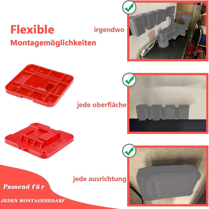 5PCS Rozlchar Batteriehalter Kompatible für for Einhell 18V Akku Wandhalterung Geeignet für Werkstat