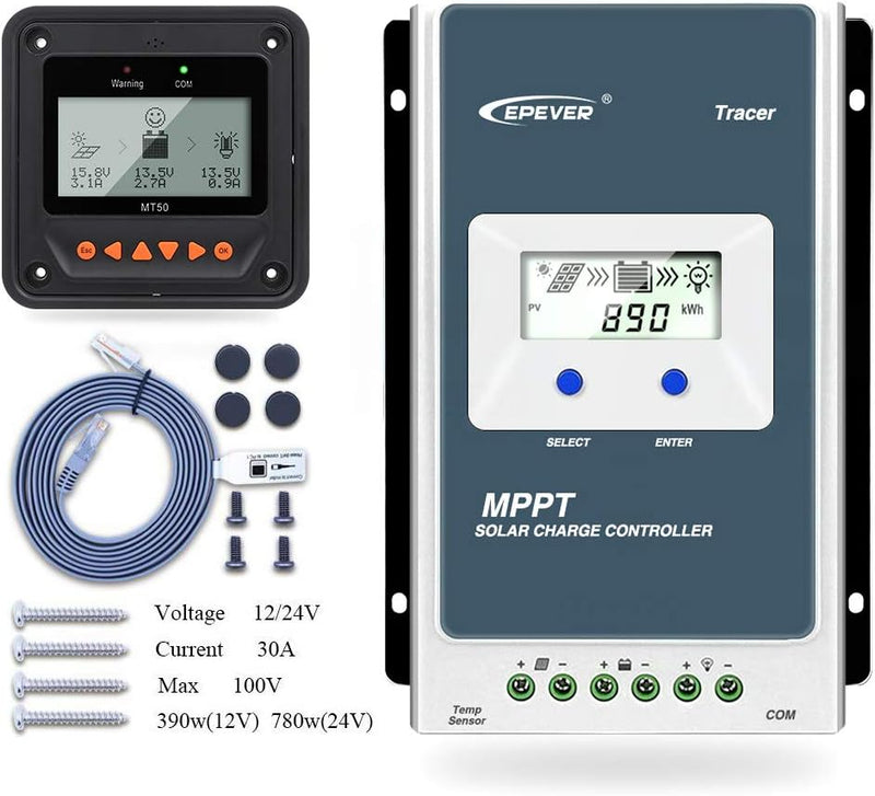 EPEVER MPPT Solar Ladegerät Tracer AN Serie 10A / 20A / 30A / 40A mit 12V / 24V DC Automatische Iden