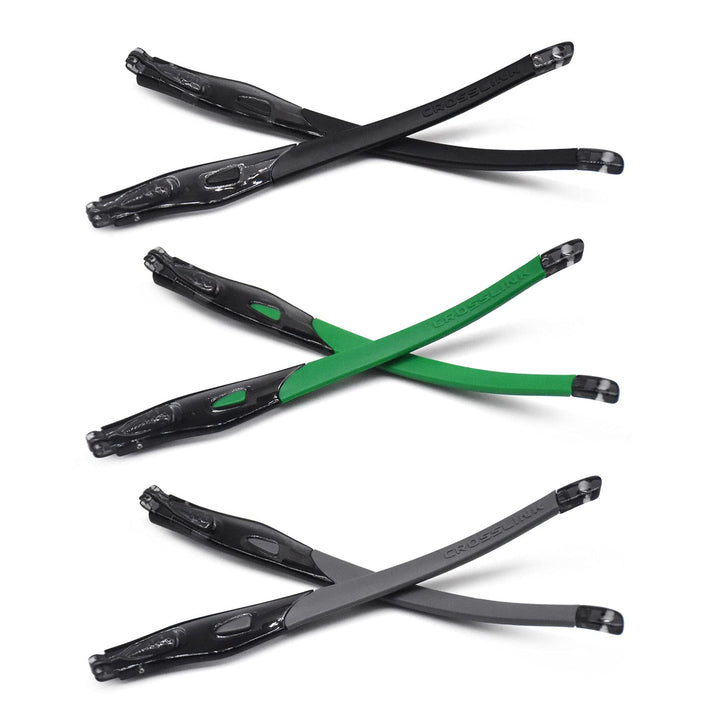 HKUCO Schwarz/Grün/Grau Gummiersatz Transparente Schwarz Rahmenbeine Für Oakley Crosslink Sweep/Swit