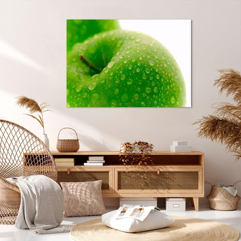 Bilder auf Leinwand 100x70cm Leinwandbild Apfel Obst Vitamin Gesundheit Gross Wanddeko Bild Schlafzi