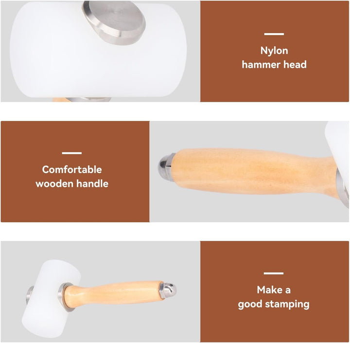 Leder Werkzeug Nylon Hammer, Leder Schnitzhammer Nylon Hammer, DIY-Lederwarenhammer, Holzhammer in T