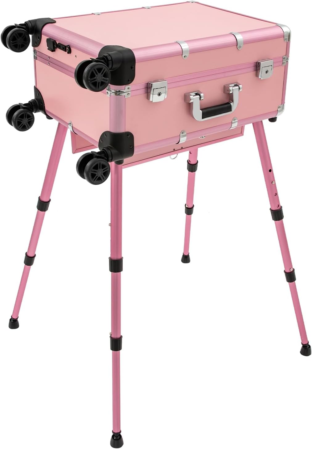 Kosmetikkoffer Trolley Schminkkoffer mit Spiegellichtern, Rolling Makeup Train Case Professionelle K