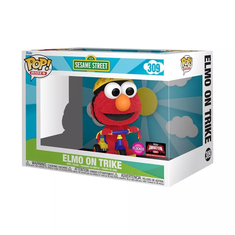 Funko POP Rides: Sesamplatz Elmo auf Trike Flocked 2024 Target Con Exclusvie Vinylfigur