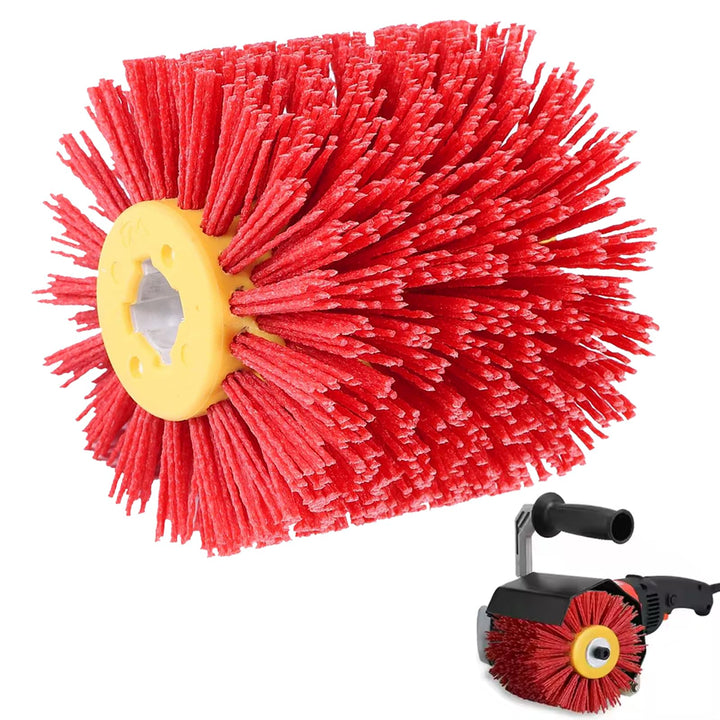 Schleifbürsten: 120 Körnung, 100mm Breite - 120mm Ø | Schleifwalze geeignet, Nylonbürste für Satinie