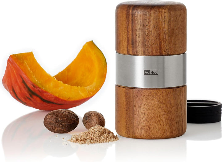 AdHoc PM70 Muskatmühle Muskato | innovative Holzmühle für edle Muskatnüsse | mit original PreciseCut