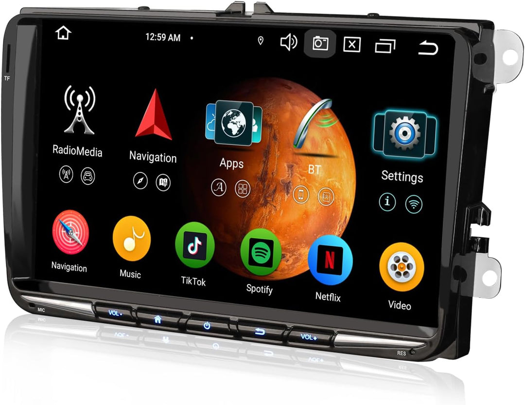 Erisin 9 Zoll Android 14 Acht-Kern 4GB+64GB DAB+ Autoradio Für VW Passat B6 Golf 5 Golf 6 Tiguan Tou