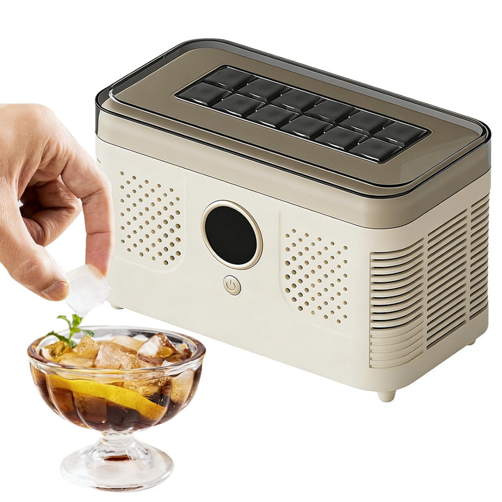 Tragbare Eiswürfelmaschine, 12 Eiswürfel pro Zyklus, Schnelleisbereiter in 15–20 Min, Hohl- & Vollei