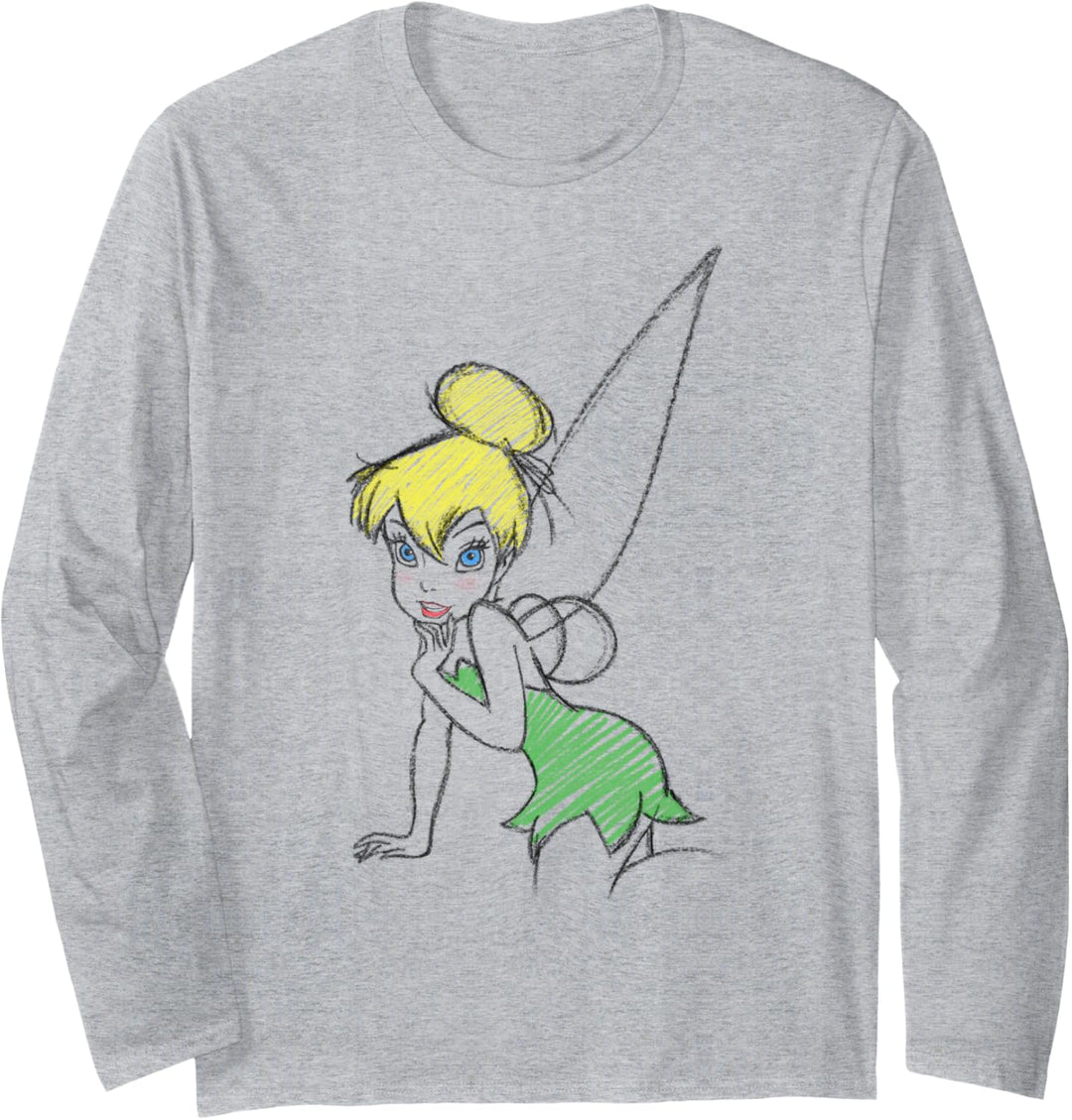 Disney Peter Pan Tinker Bell Sketch Portrait Langarmshirt