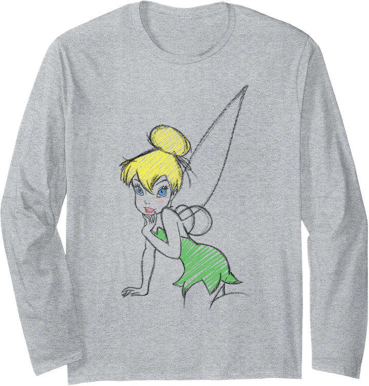 Disney Peter Pan Tinker Bell Sketch Portrait Langarmshirt