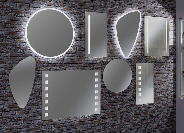 FACKELMANN LED Spiegel linear Mirrors/Wandspiegel mit LED-Beleuchtung und Ambientelicht/Masse (B x H