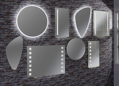 FACKELMANN LED Spiegel linear Mirrors/Wandspiegel mit LED-Beleuchtung und Ambientelicht/Masse (B x H