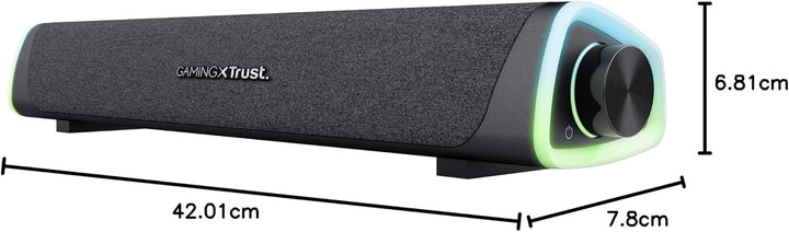 Trust Gaming GXT 620 Axon RGB Soundbar 12W, Stromversorgung über USB, 3.5mm AUX, PC Lautsprecher mit