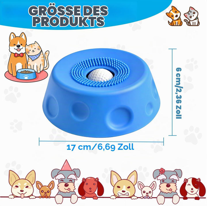 Schleckball Hund Silikon, Schleckmatte Hund, Antischlingnapf Hunde Katze mit Saugnapf, Futternapf Hu