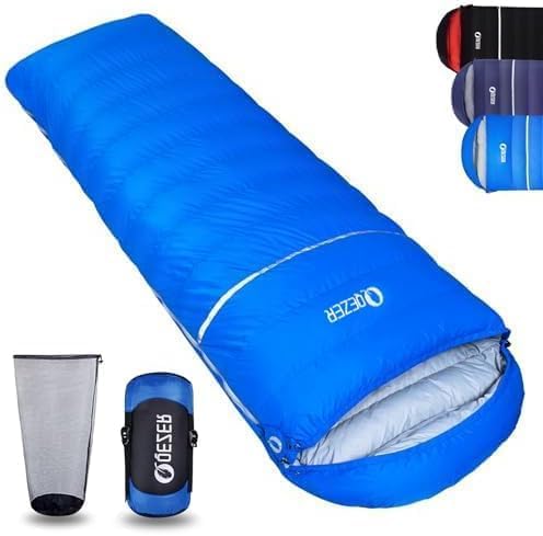 Daunenschlafsack, 4-Jahreszeiten-Schlafsack, Winterschlafsack -3°C bis -20°C Geeignet für Camping, W