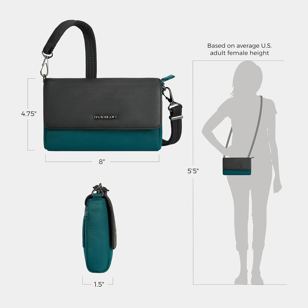 Travelon Unisex Anti-Theft Addison Convertible Crossbody/Belt Bag Gürteltasche Evergreen, Evergreen