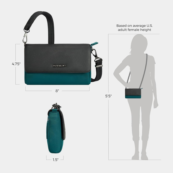 Travelon Unisex Anti-Theft Addison Convertible Crossbody/Belt Bag Gürteltasche Evergreen, Evergreen
