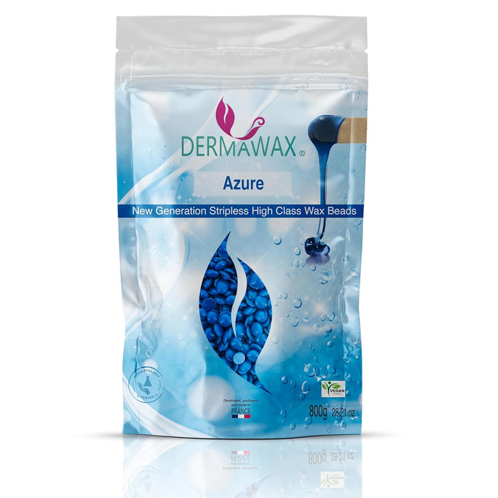 Dermawax 800 Gramm Azure Vegan Waxing Perlen zur Haarentfernung Intimbereich Bikinizone Achseln Rück