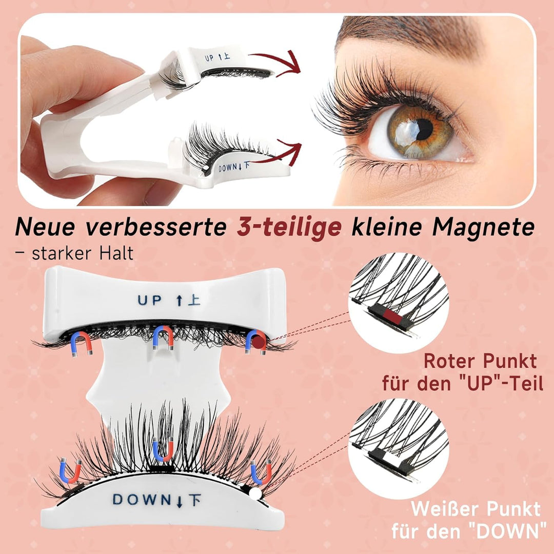 Higu clace Magnetische Wimpern, Magnet Wimpern Ohne Eyeliner,Magnetische Wimpern Natural Look, Stark