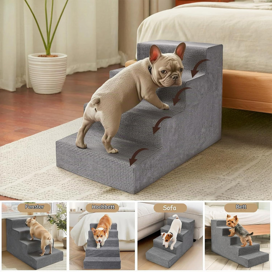 Niubya Hundetreppe für Kleine Hunde, D86xW42xH57 cm, für Katzentreppe Hundetreppe Bett und Sofa, ält