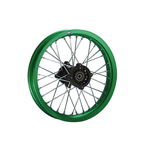 Alu Felge 14 Zoll hinten Grün Eloxiert Typ 2 Geeignet für fast alle Modelle mit 12 mm Achse Dirt Bik