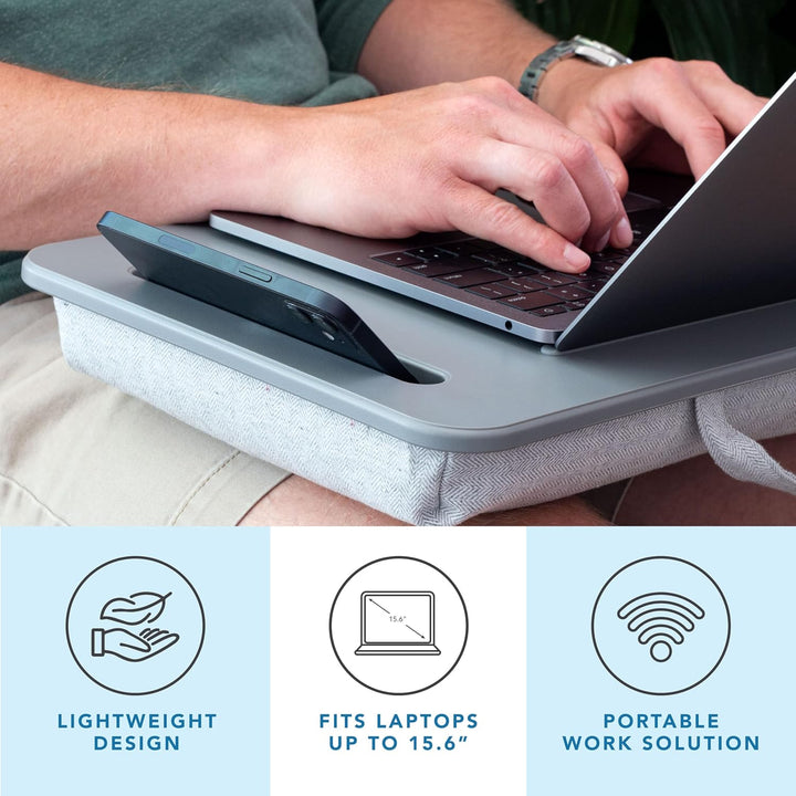 Lapgear Laptoptisch Sidekick mit Geräteleiste und Handyhalterung, passend für Laptops bis 15,6 Zoll,