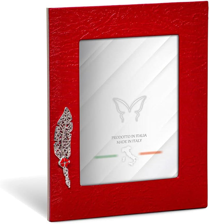 Mareli Bilderrahmen für den Schulabschluss, tropisches Kunstleder, Rot, geeignet für Fotos 13 x 18 c