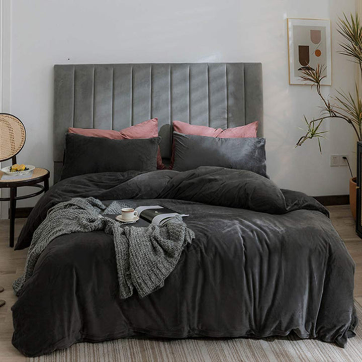 Michorinee Winter Plüsch Bettwäsche Set 200x220 Cashmere Touch Flauschig &amp; Warme Coral Fleece Uni Be
