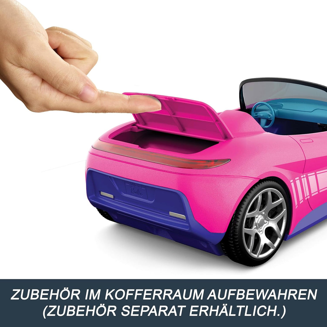 Hot Wheels Barbie Spielzeugauto, ferngesteuertes pinkfarbenes Cabrio, Platz für 2 Barbie-Puppen und