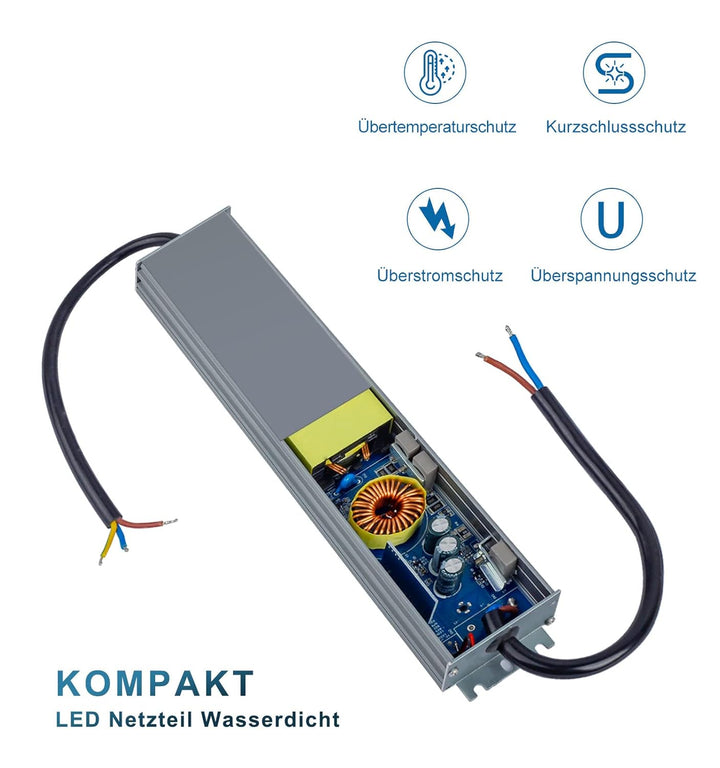 DUSKTEC LED Trafo 12V 200W LED Transformator, Wasserdicht LED Netzteil Driver AC 230V auf DC 12 Volt