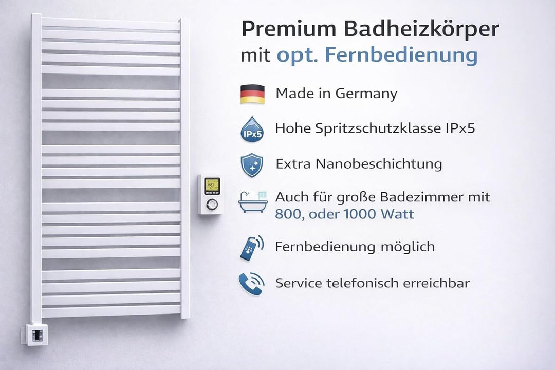 anapont elektrischer Badheizkörper Marlin - gerade - Farbe - Timer-Funktion - Handtuchheizkörper - B