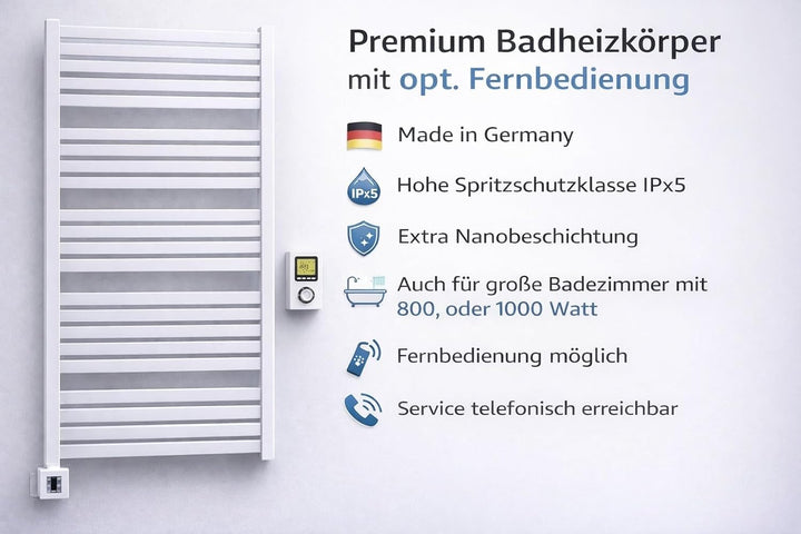 anapont elektrischer Badheizkörper Marlin - gerade - Farbe - Timer-Funktion - Handtuchheizkörper - B