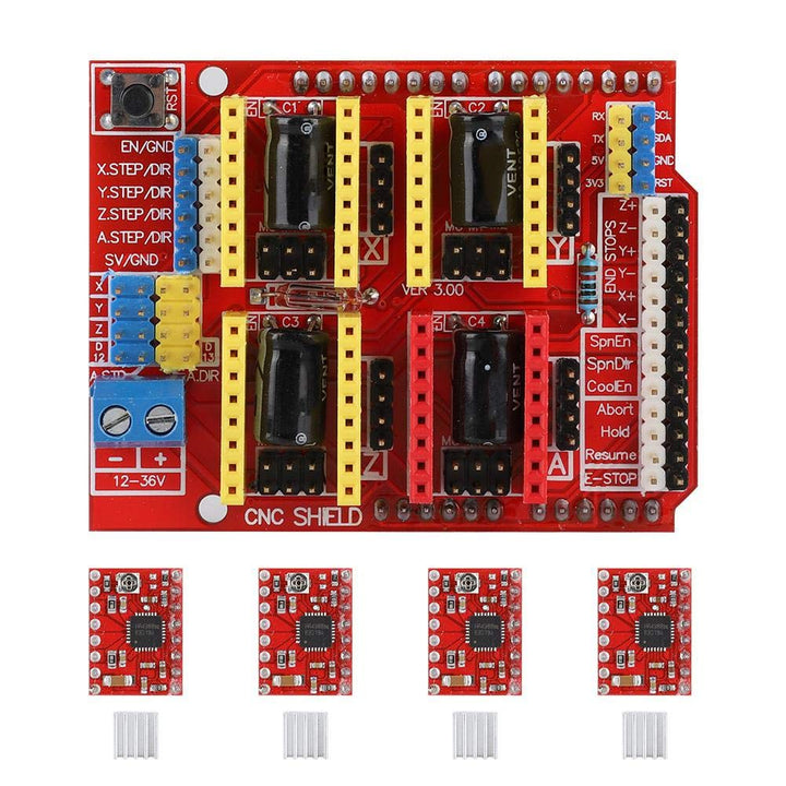 CNC Engraver Shield Expansion Board + drv8825 Schrittmotor, Kühlkörper für V3 Gravieren, Zubehör für