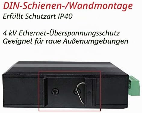 POE-Switch 4 Ports Gigabit-Industrial-Ethernet-Switch mit PoE 802.3at - 30 W/Port SingleMode Bis zu