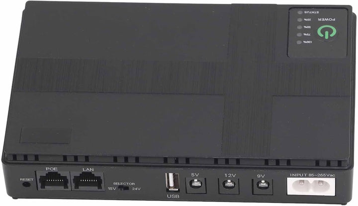 Mini UPS Batterie Backup, 10400mAh 18Wh Unterbrechungsfreie Stromversorgung mit DC 12V 9V 5V 2A Ausg