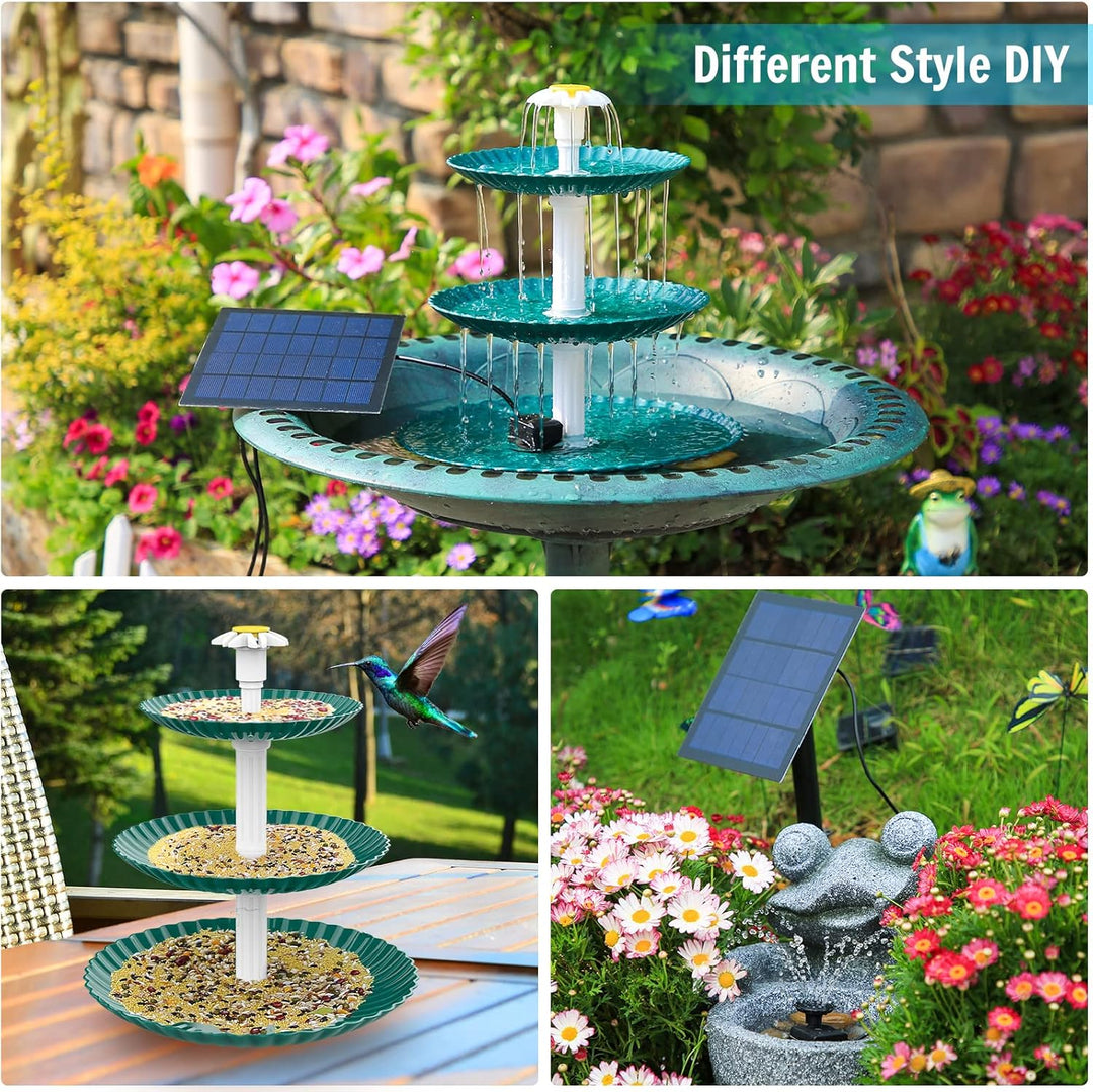 AISITIN DIY Brunnen, Vogeltränke Sets mit 3,5W Solar Springbrunnen, Vogelbad und DIY Solarbrunnen Ab