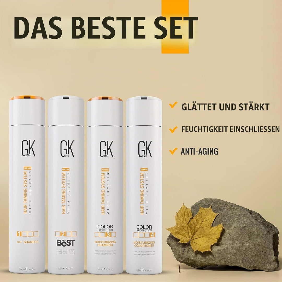 GK HAIR Global Keratin The Best Professional Hair Kit (300ml/10.1 Fl Oz) zum Glätten, Glätten von Ke
