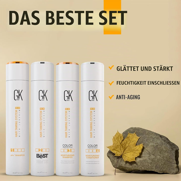 GK HAIR Global Keratin The Best Professional Hair Kit (300ml/10.1 Fl Oz) zum Glätten, Glätten von Ke