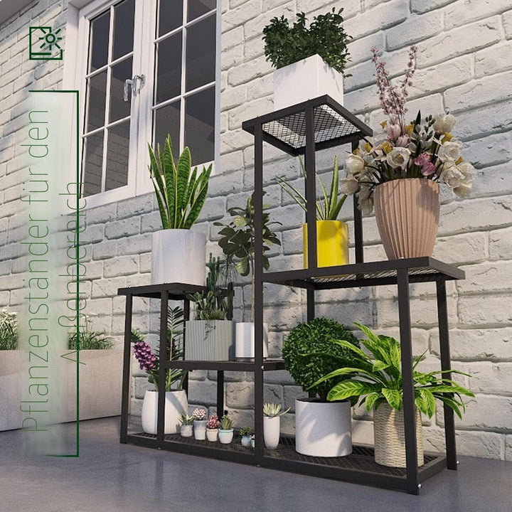Pflanzenständer, Blumenständer für drinnen und draussen, mehrstöckiges Blumenregal, für Zimmerecke,