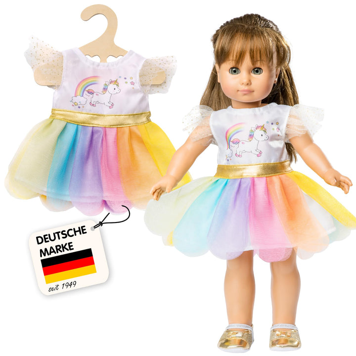 Heless 2850 - Kleid für Puppen im Einhorn Henri Design, Grösse 35 - 45 cm