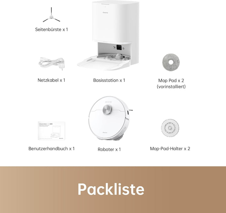 dreame L10 Prime Saugroboter und Wischroboter mit Automatischer Waschstation von Wischpads, 7mm Mopa