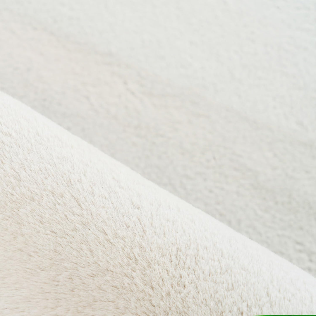 Carpetsale24 Teppich Wohnzimmer Einfarbig Modern Design 160 x 230 cm Creme - Hochflor Teppich Schlaf