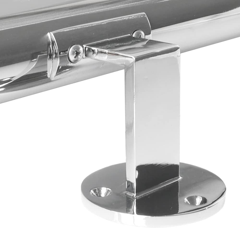 Vivol Edelstahl-Treppengeländer Poliert 120 cm mit 2 Halterungen für innen, 120 cm Mit 2 Halterungen