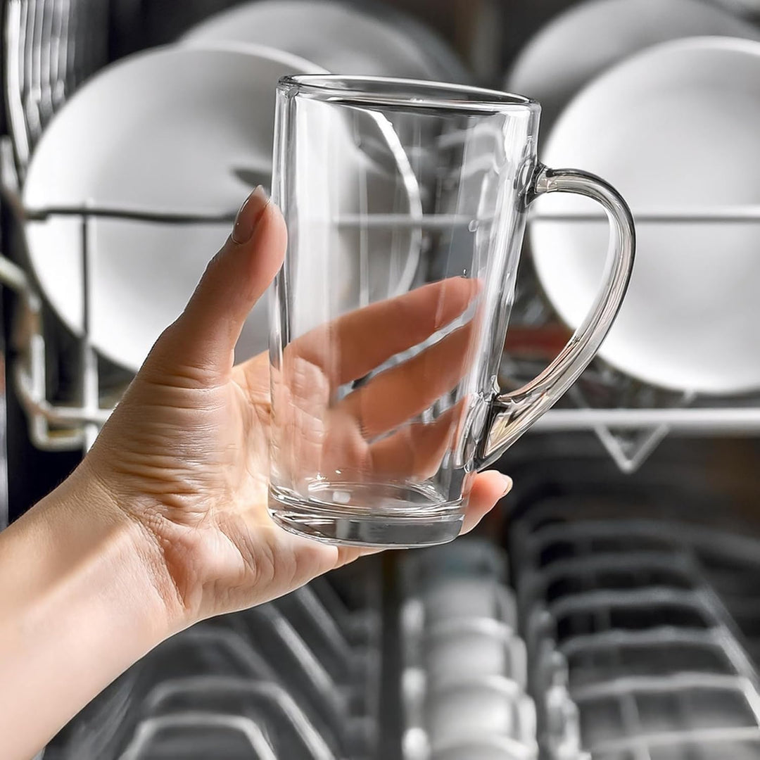Glasmark Krosno Latte Macchiato Gläser Cappuccino 6er Set Teegläser- Mit Henkel Dessertgläser Wasser