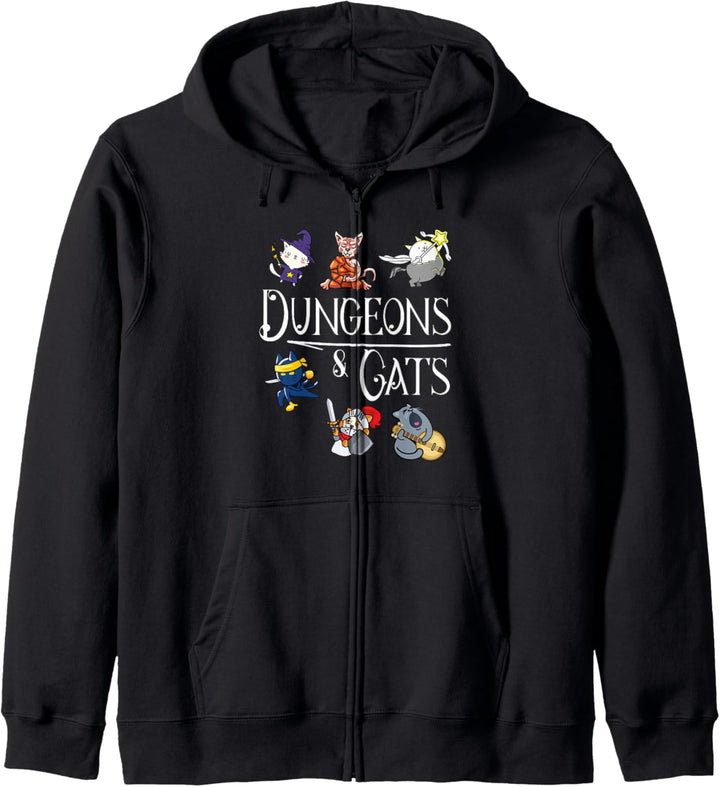 Dungeons and Cats Funny Dragon Cat Kitten Lover Kitty Gift Kapuzenjacke