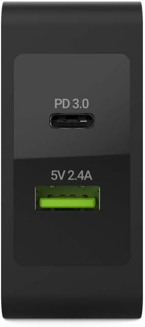 Green Cell 45W USB-C PD Ladegerät mit USB-C Kabel und zusätzlichem USB-Anschluss Netzteil für Apple