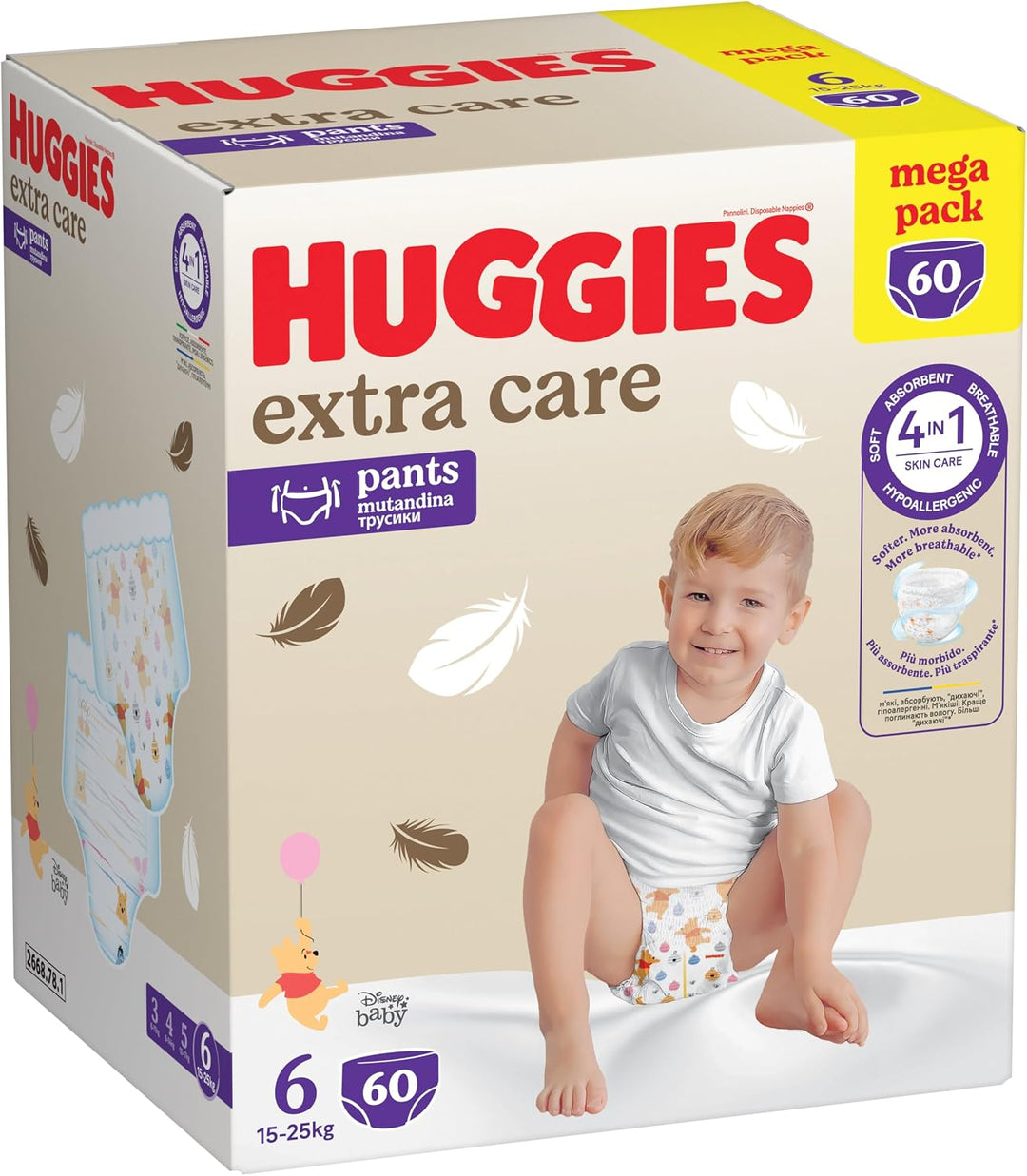 Huggies Extra Care Windeln, Grösse 6, 15-25 kg, 60 Stück, Grösse 6