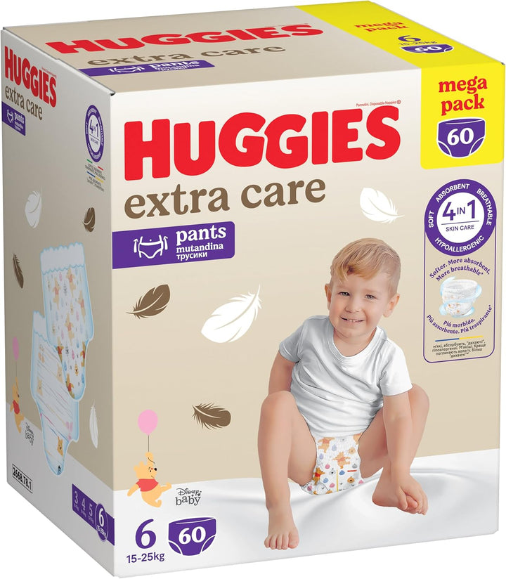 Huggies Extra Care Windeln, Grösse 6, 15-25 kg, 60 Stück, Grösse 6