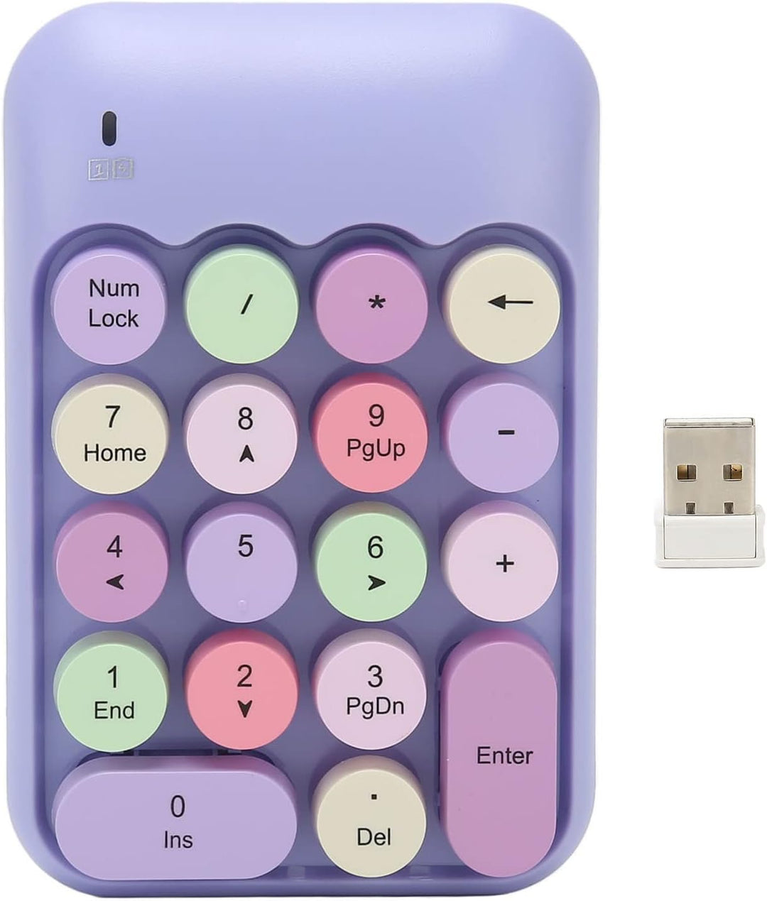 USB-Ziffernblock, Mechanischer Nummernblock für Laptop, 18 Tasten, Retro-Farbschreibmaschine, Runde