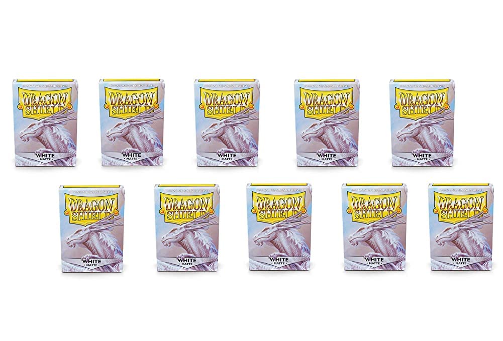 Dragon Shield Kartenhüllen, matt, Weiss, Standardgrösse, 100 Stück, 10 Stück, Weiss